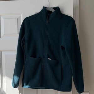 Figs Teal On Shift Sweater Knit Jacket